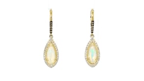 Le Vian Neopolitan Opal Drop Earrings with .40 ct. t.w. Nude and Chocolate Diamonds in 14kt Honey Gold