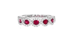 Le Vian .50 ct. t.w. Passion Ruby and .27 ct. t.w. Vanilla Diamond Ring in 14kt Vanilla Gold