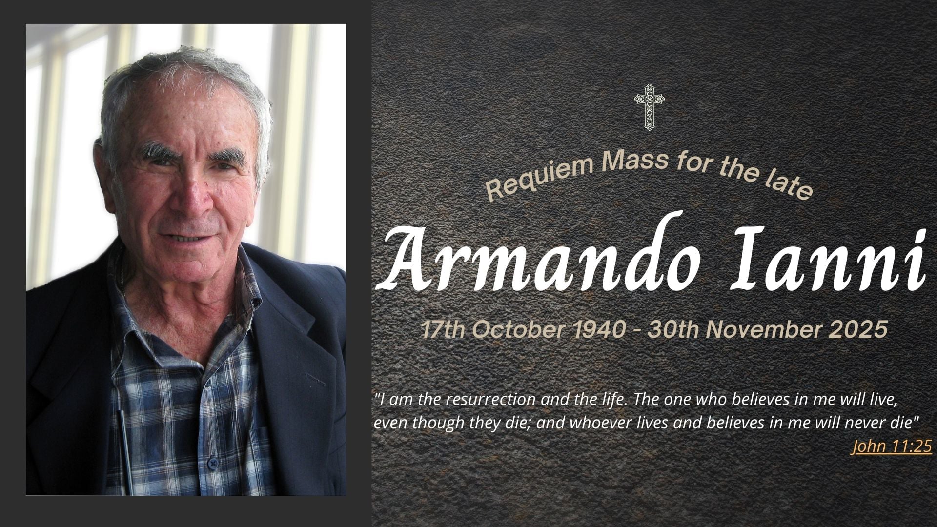 Funeral livestream of the late Armando Ianni
