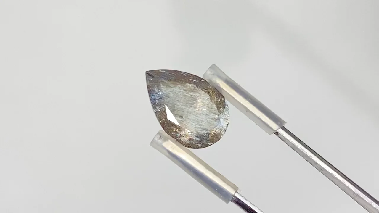 レア品質【超美品】完全別格【透明感】【ブラックモス】アクアマリン約13.5㍉ 動画】【1点もの】宝石質モスアクアマリンAAA ファセットカット 1粒 NO