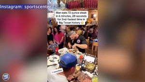 Guy Eats A 72 Oz Steak in 6 Minutes