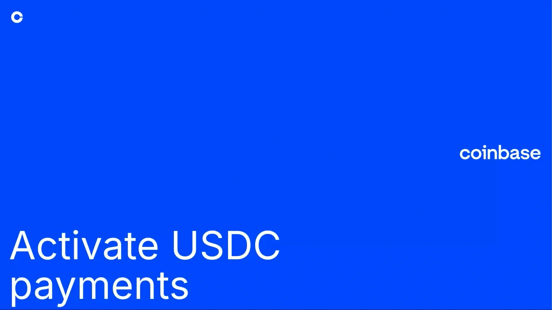 Activate USDC payments