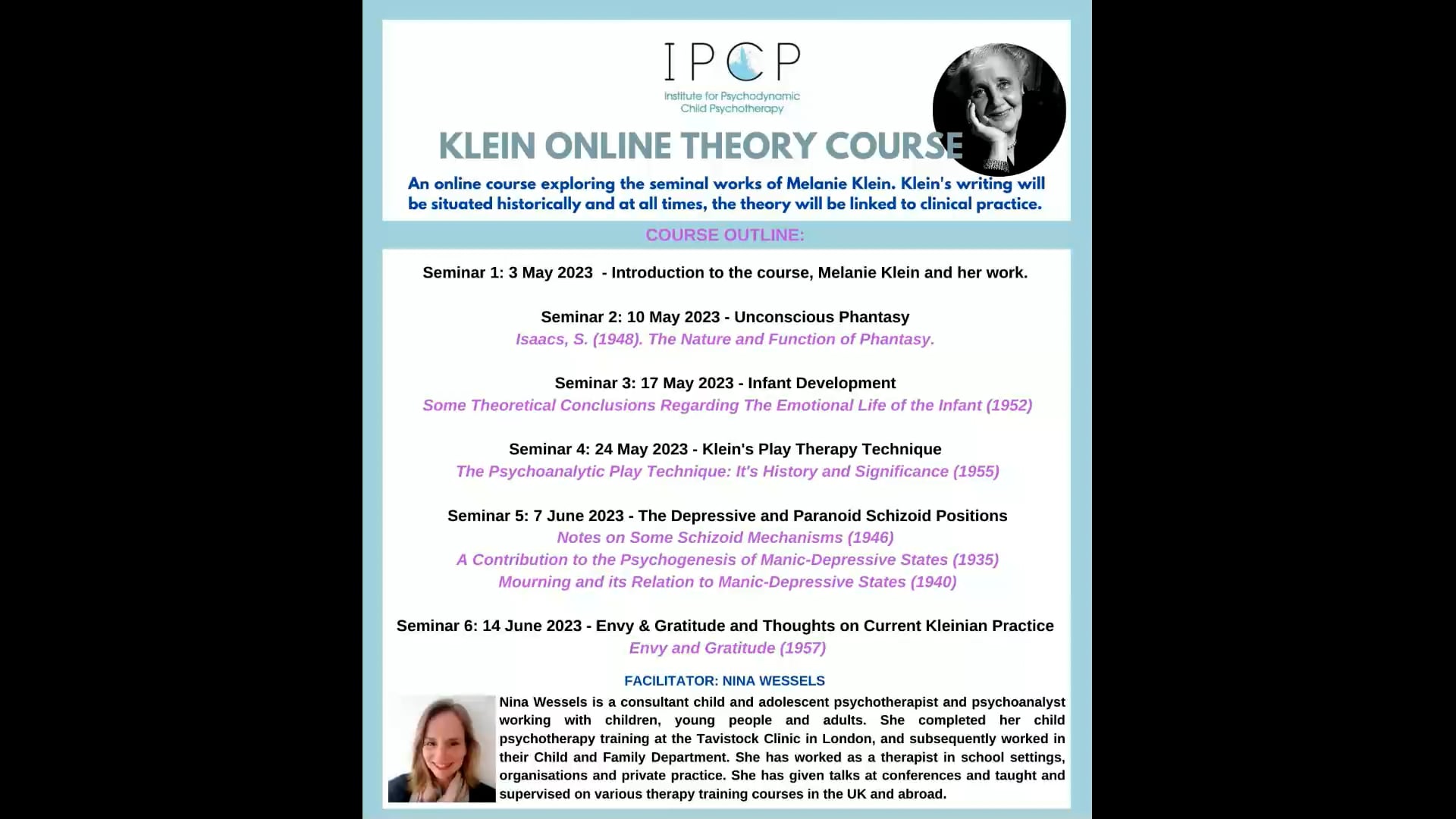 Klein Theory Course 2023 - Seminar 3