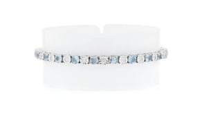 4.20 ct. t.w. Aquamarine and 1.00 ct. t.w. Diamond Tennis Bracelet in Sterling Silver