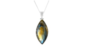 Marquise-Shaped Labradorite Pendant Necklace in Sterling Silver