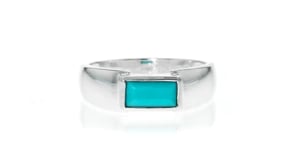 Baguette Turquoise Ring in Sterling Silver