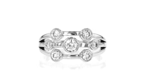.50 ct. t.w. Bezel-Set Lab-Grown Diamond Multi-Row Ring in Sterling Silver