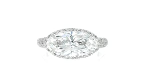 3.75 ct. t.w. Lab-Grown Diamond East-West Oval Ring in Platinum