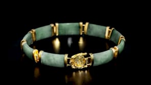 Green Jade Bar Bracelet in 18kt Gold Over Sterling