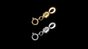 Italian Set of Two Small Magnetic Clasp Converters: 14kt Yellow Gold and 14kt White Gold