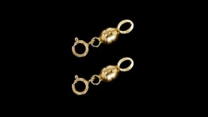 Italian Set of Two Small Magnetic Clasp Converters: 14kt Yellow Gold