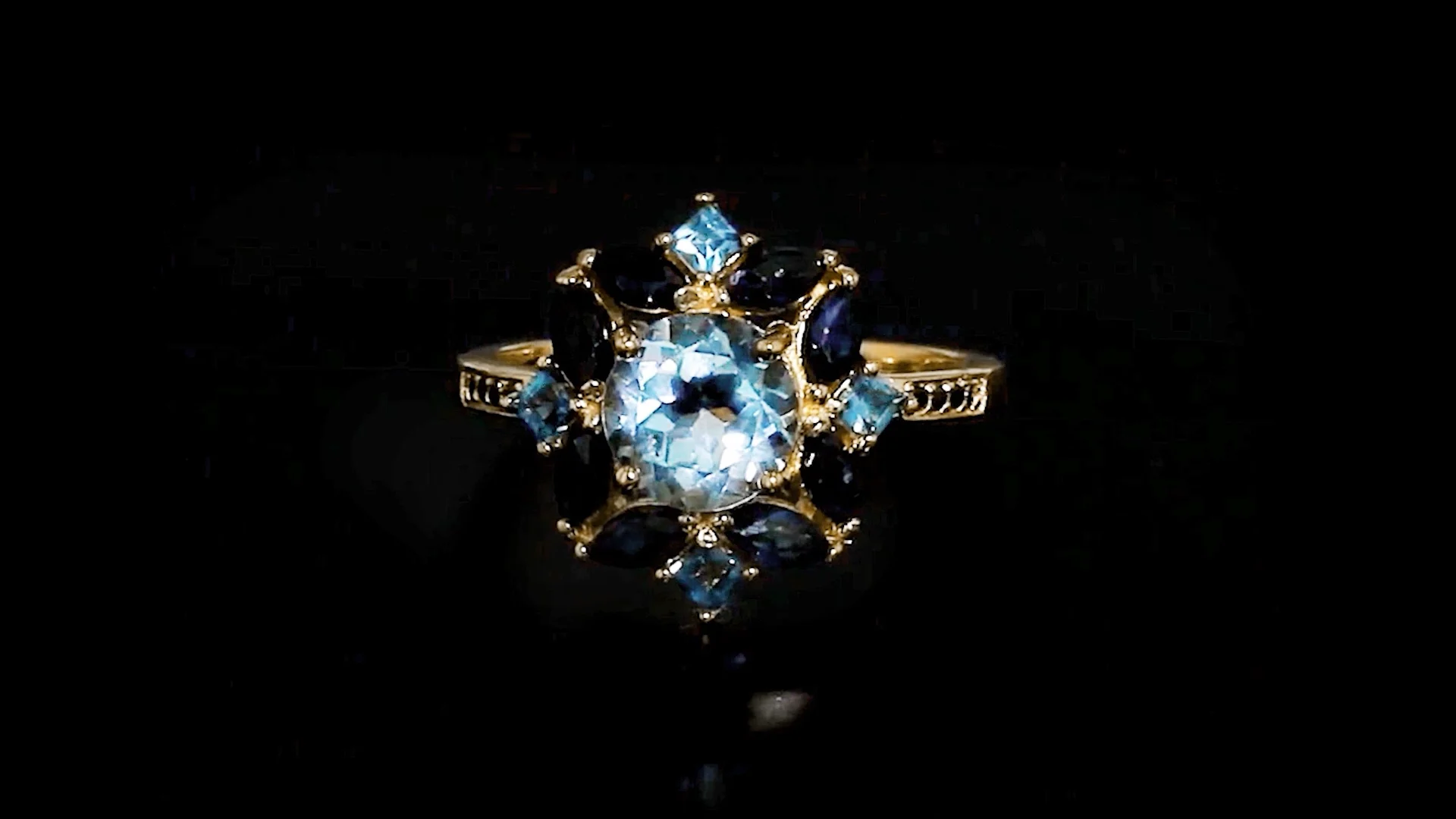 1.50 Carat Sky Blue Topaz, .68 ct. t.w. Sapphire and .30 ct. t.w.