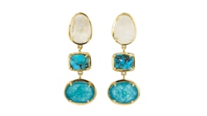 Multi-Gemstone Drop Earrings in 18kt Gold Over Sterling