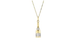 Italian 14kt Two-Tone Gold Champagne Bottle Pendant
