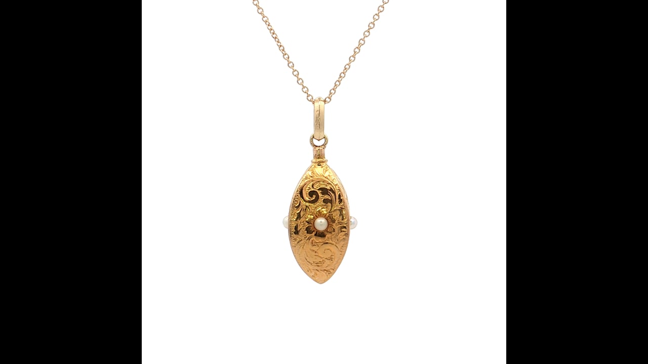 Antique Victorian Filigree Pendant Necklace 14k – Filigree  display picture 3