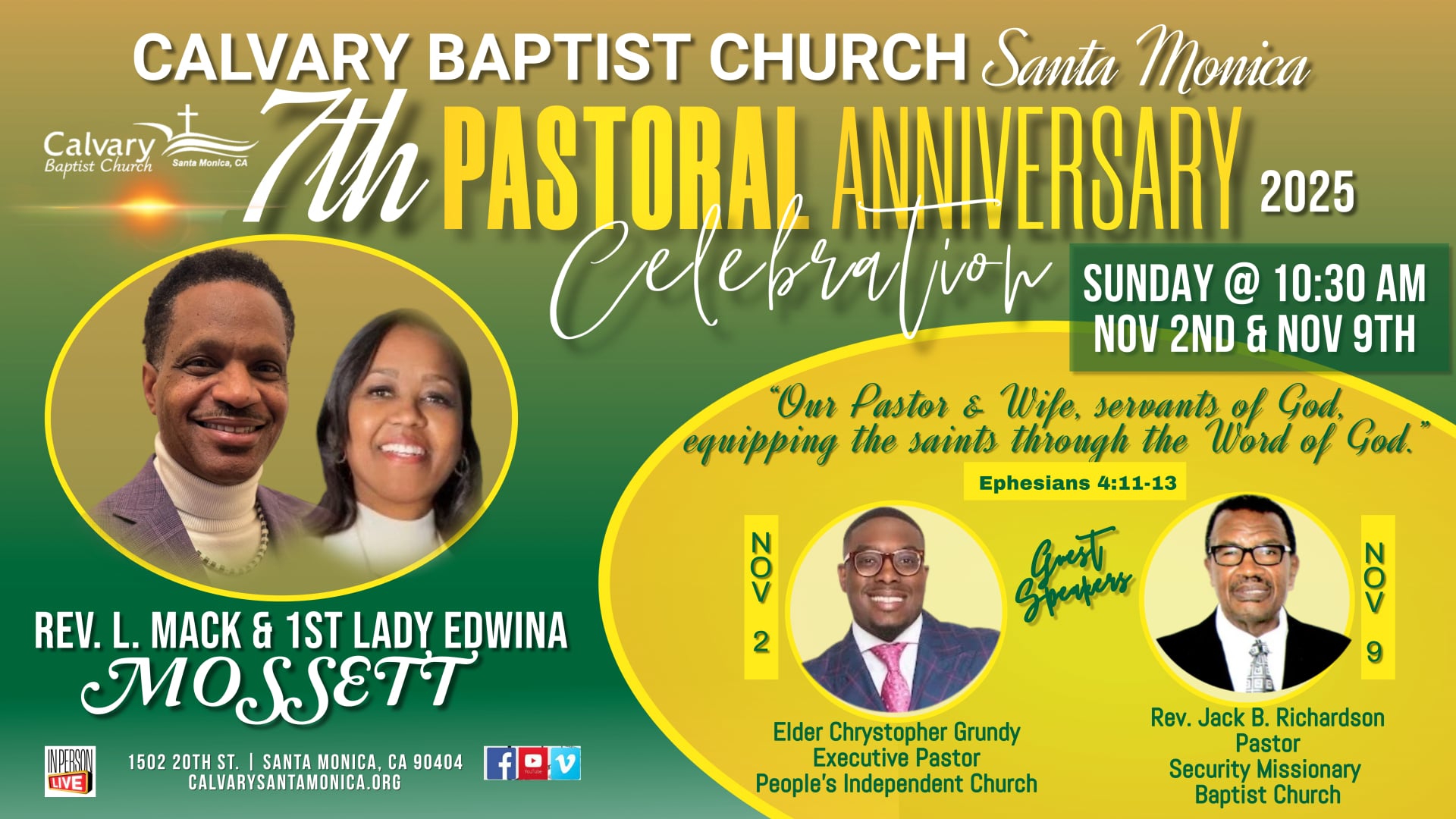 Nov 09 2025 Calvary Baptist Church, Santa Monica