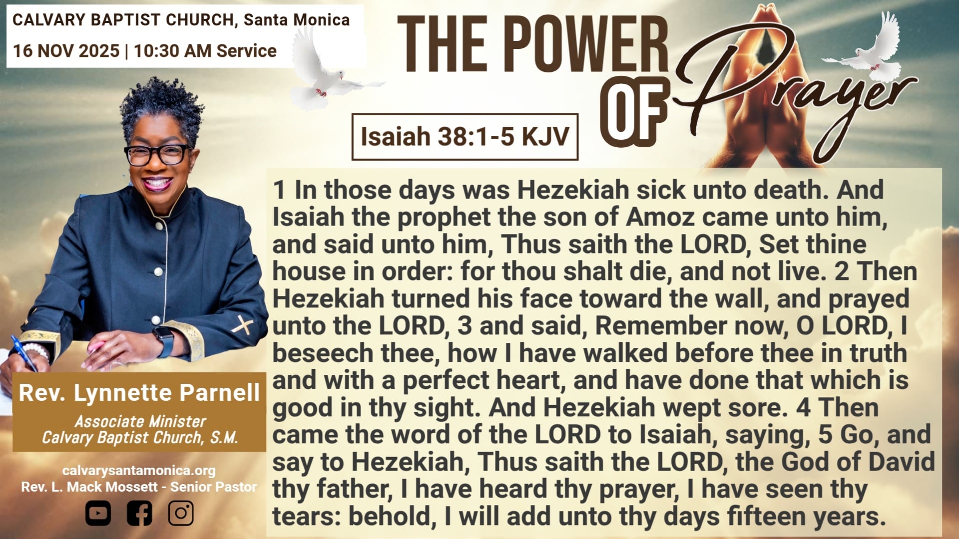 NOV 16 2025 Calvary Baptist Church, Santa Monica