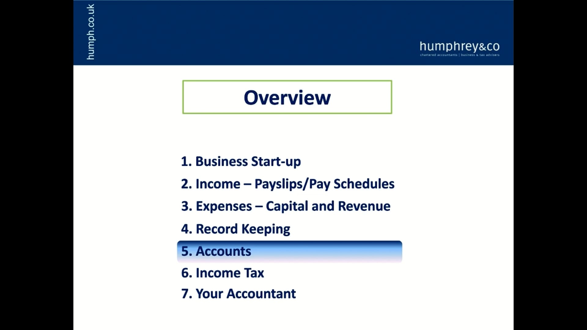 Section 5 - Accounts