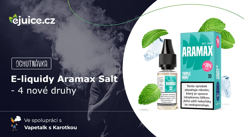 E-liquidy Aramax Salt 4 nové druhy - ochutnávka (CZ)