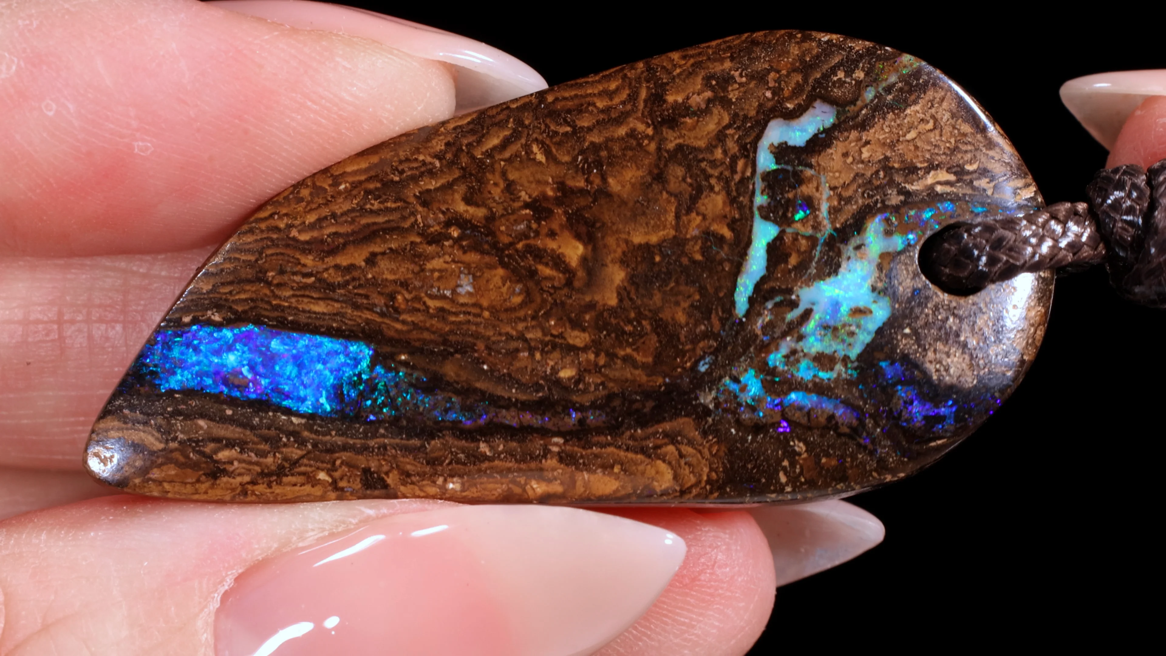 Wood Fossil Boulder Opal Pendant 71 ct | Opal Galaxy