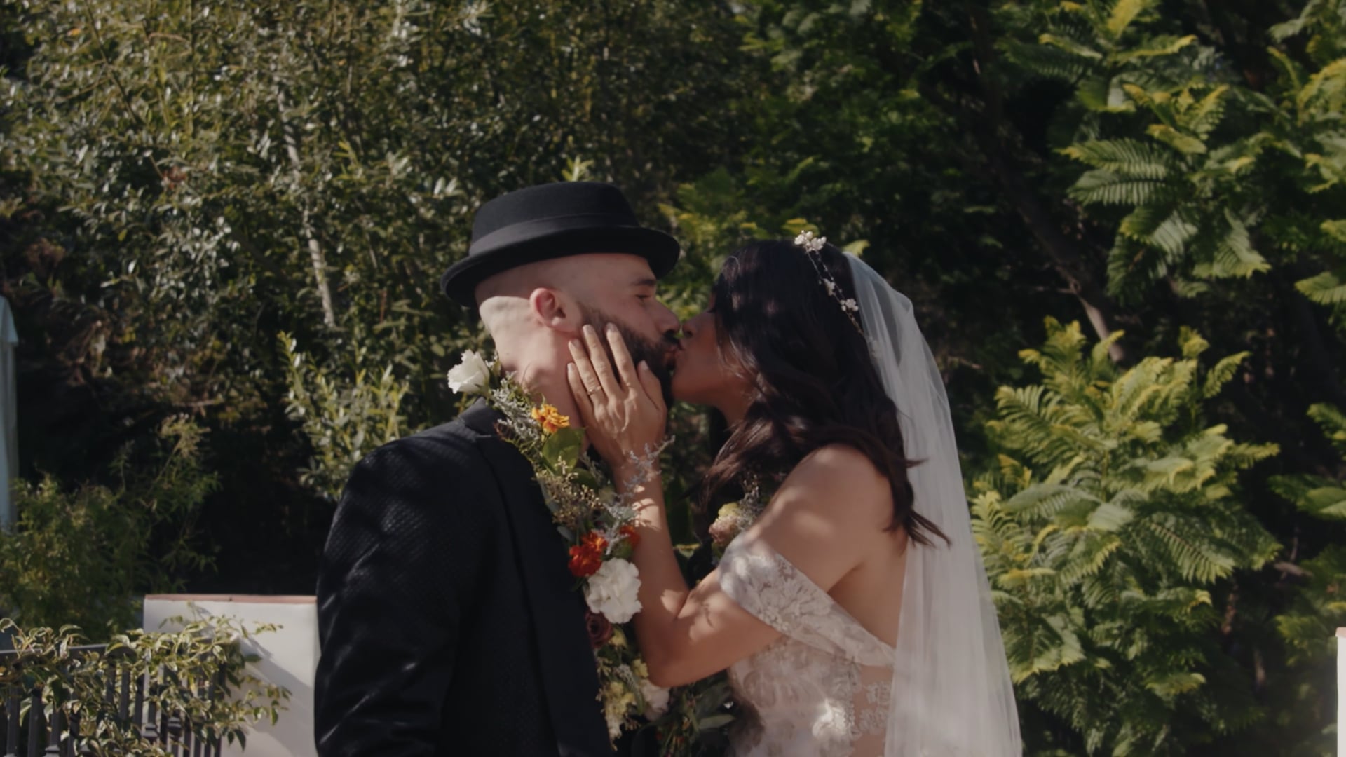 Malibu wedding film still by Lulan Studio