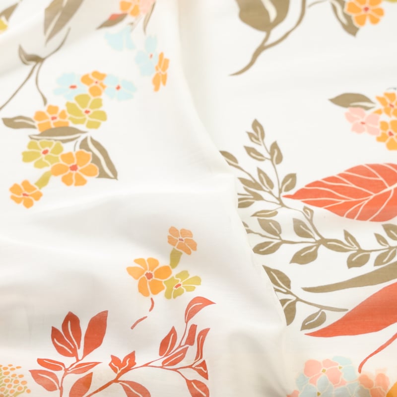 Vidéo: Voile soie & coton - Grandes fleurs aquarelle