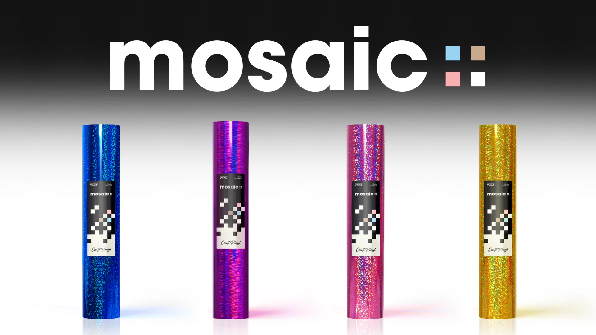 MOSAIC+ Gold Holographic Brushed — Permanent Craft Vinyl (1ft x