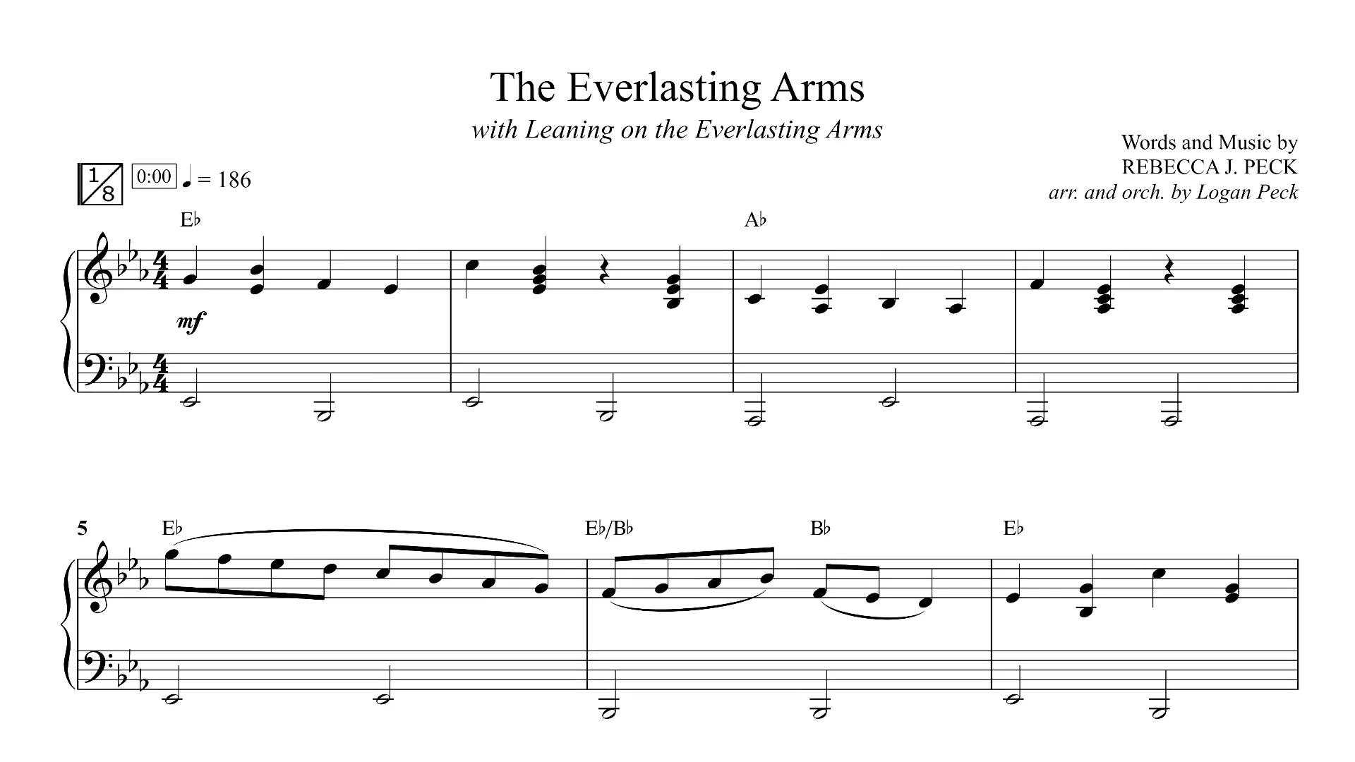 The Everlasting Arms - choral arrangement| Peck Music Publishing