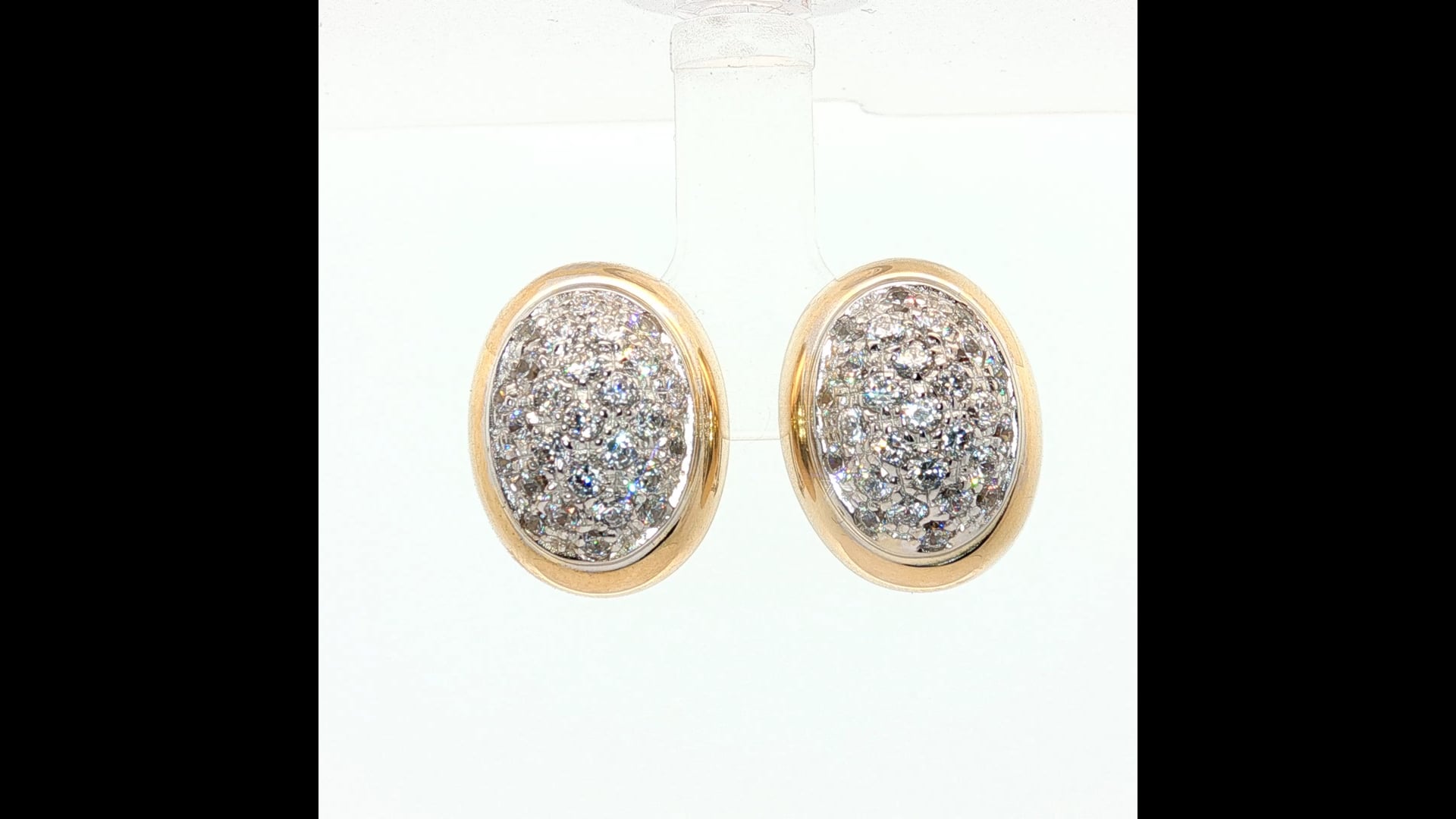 Clips boucles d'oreilles vintage métal doré et strass amethyste