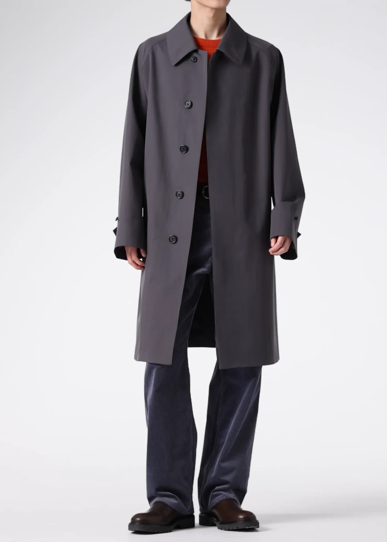 ✨良品✨ポールスミス　ステンカラーコート　2way　派手裏地　比翼　シェルボタン Paul Smith（ポール・スミス） カシミヤ 裏地ドット総柄 ステンカラー