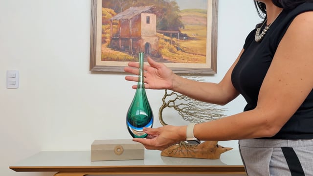 Gota Mini Baixa Bicolor Verde com Água-marinha