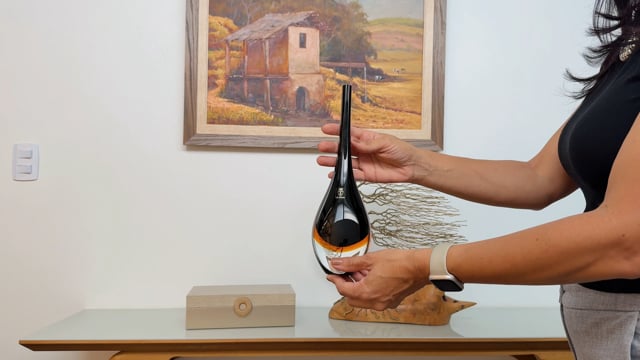 Gota Mini Baixa Bicolor Preta com Âmbar