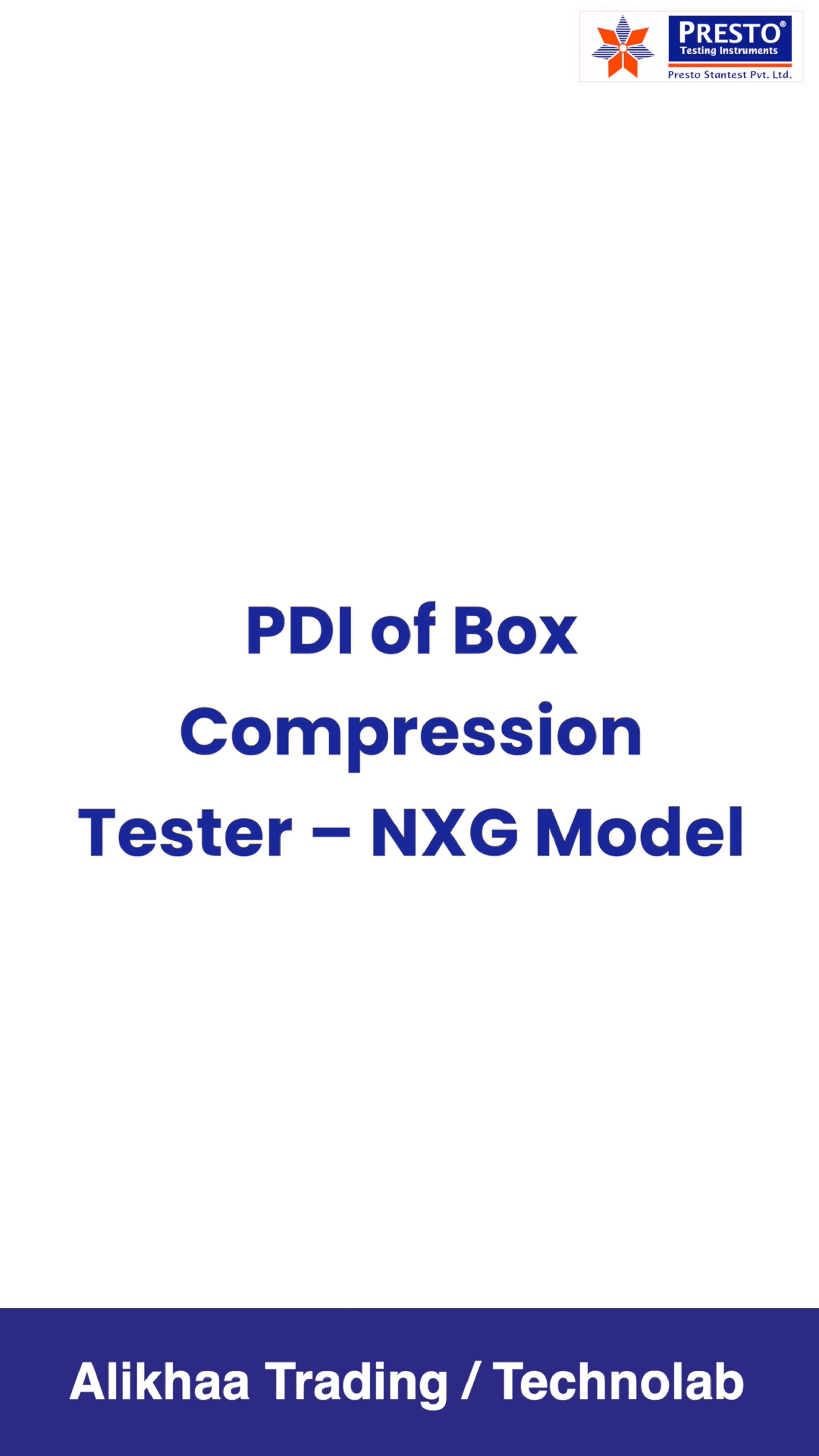 PDI of Box Compression Tester – NXG Model