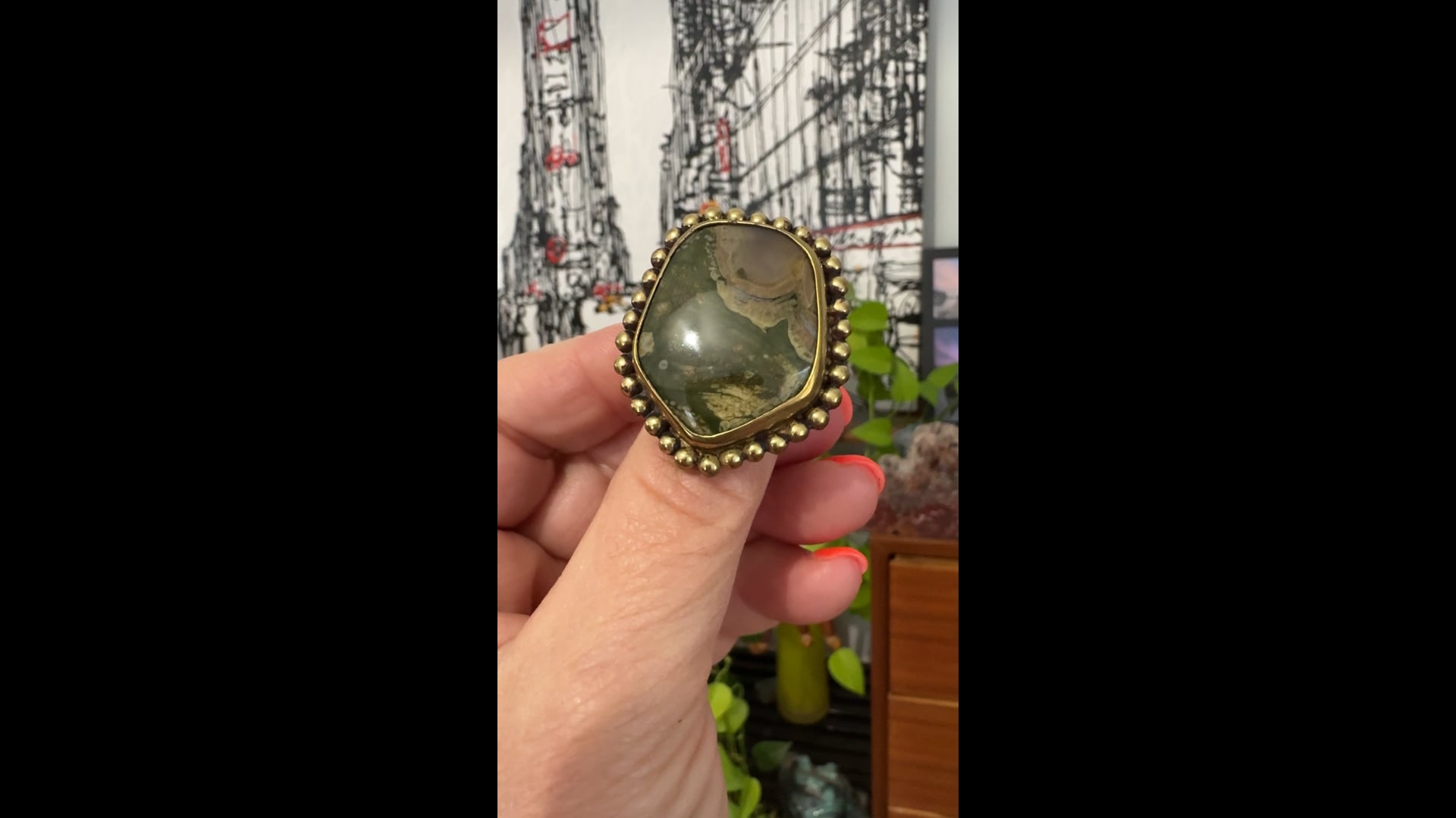 Stephen Dweck Stone Sterling Silver Ring 1992 For Sale at 1stDibs 
