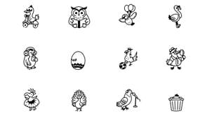 Animated Bird Doodle Art Set, an Outline Icon by Vectors Market (Thumbnail 5 of 5)
