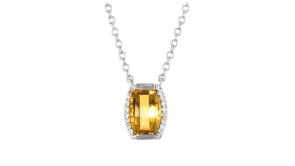 1.70 Carat Citrine Necklace with .10 ct. t.w. White Topaz in Sterling Silver
