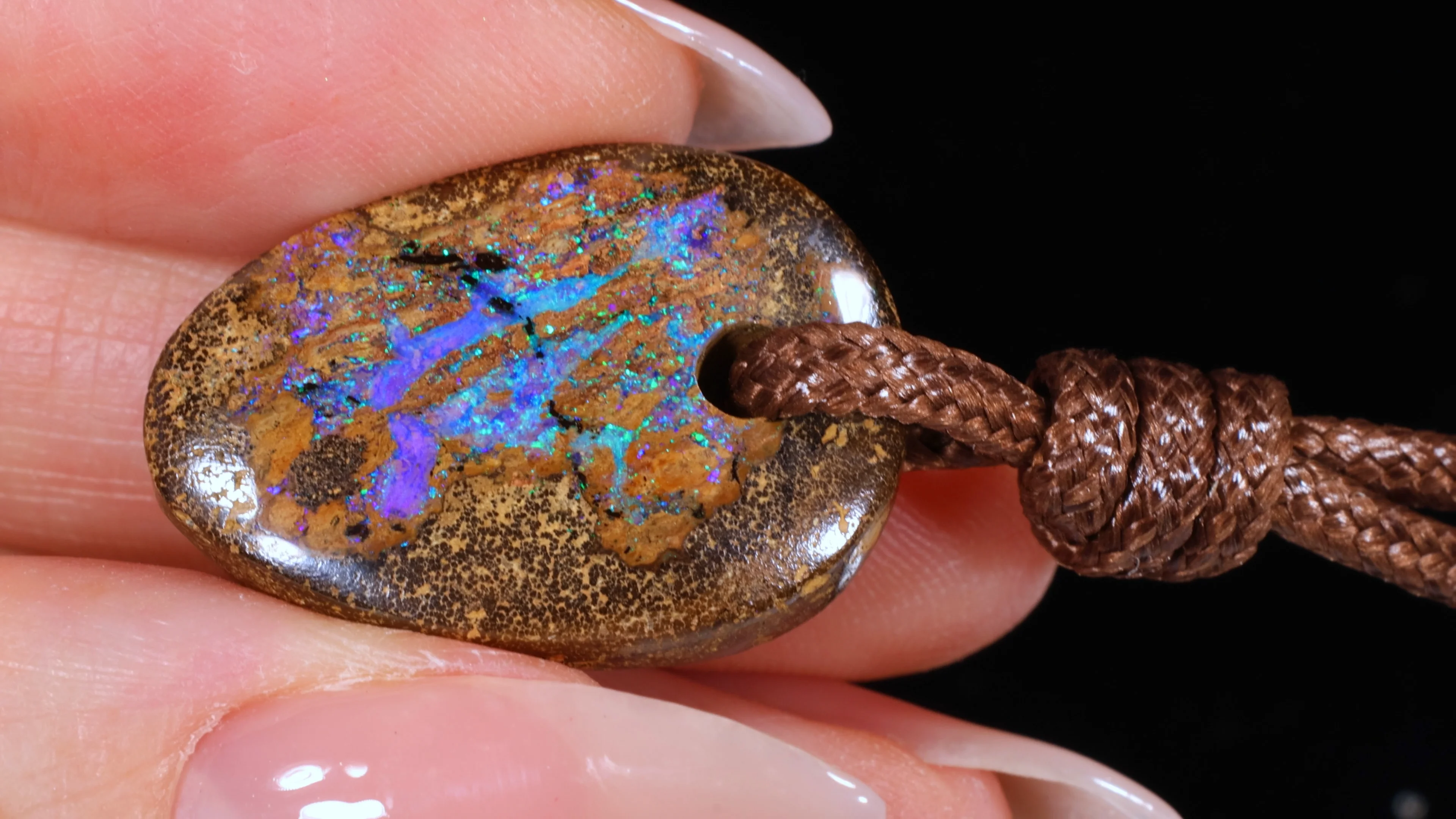 Wood Fossil Boulder Opal Pendant 25ct | Opal Galaxy