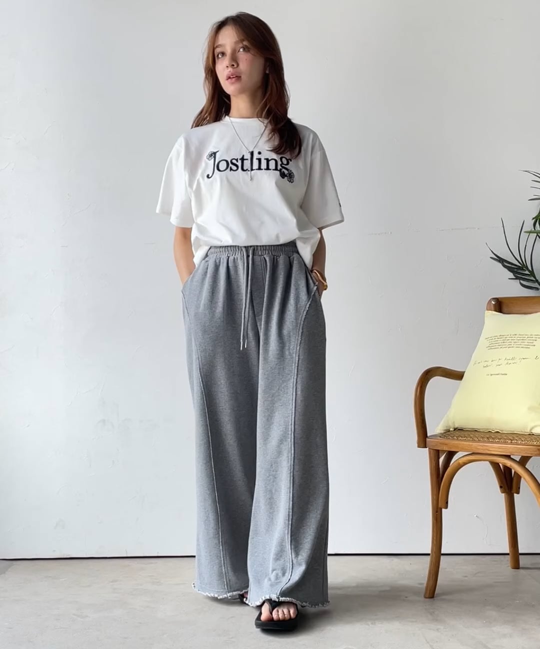 JaVaジャバコラボ》ディティールで差が付く。裾クラッシュ裏毛美脚