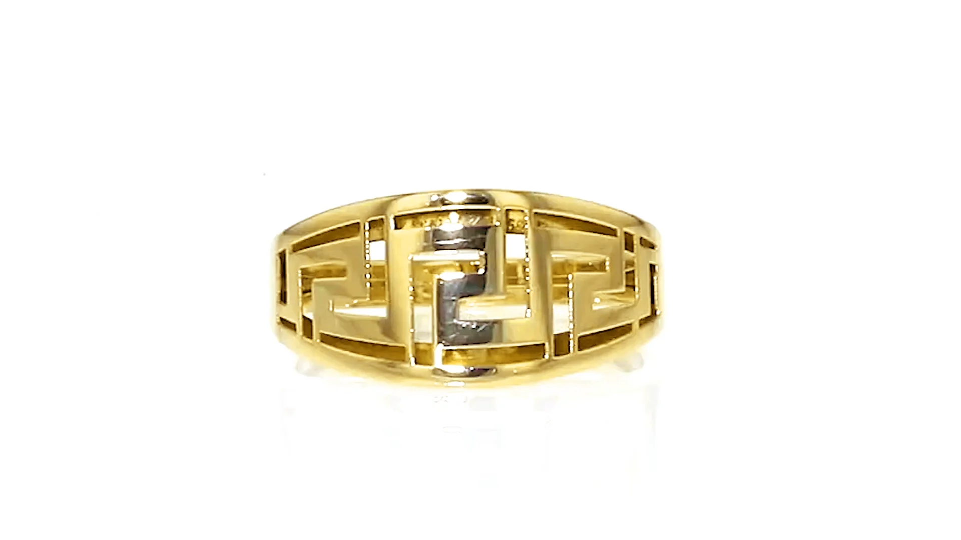 Italian 14kt Yellow Gold Greek Key Ring | Ross Simons