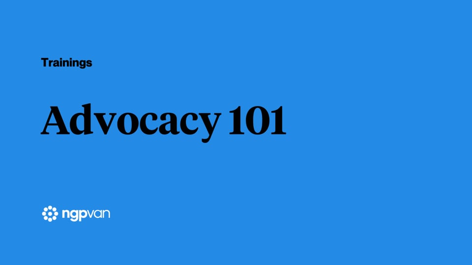 Advocacy 101