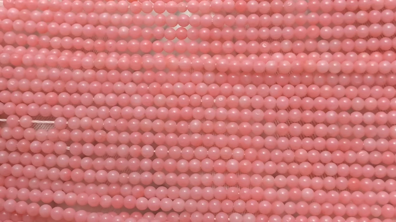 ピンクコーラル（染） 極小ラウンド2mm 1連｜天然石ビーズの卸問屋