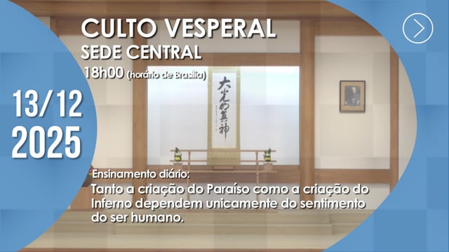 Capa do vídeo “Culto Vesperal | Sede Central - 13/12/2025”
