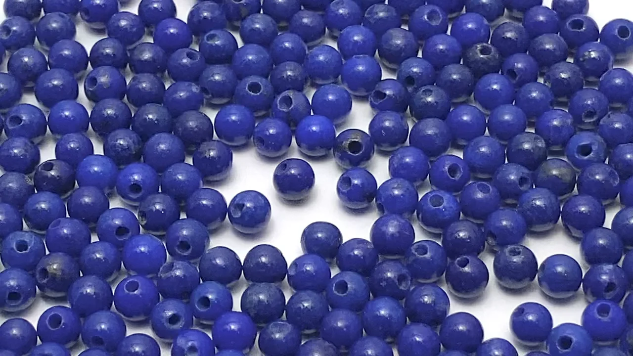 ラピスラズリ 片穴ラウンド4mm 10粒｜天然石ビーズの卸問屋・通販