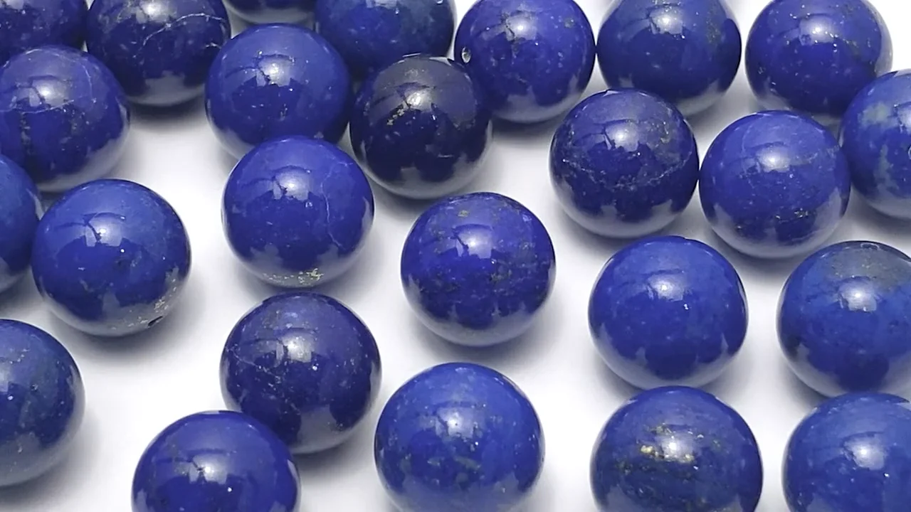 ラスピラズリさま専用　2点　12/15まで ラピスラズリ 片穴ラウンド12mm 2粒｜天然石ビーズの卸問屋・通販