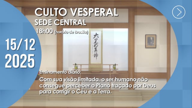 Capa do vídeo “Culto Vesperal | Sede Central - 15/12/2025”