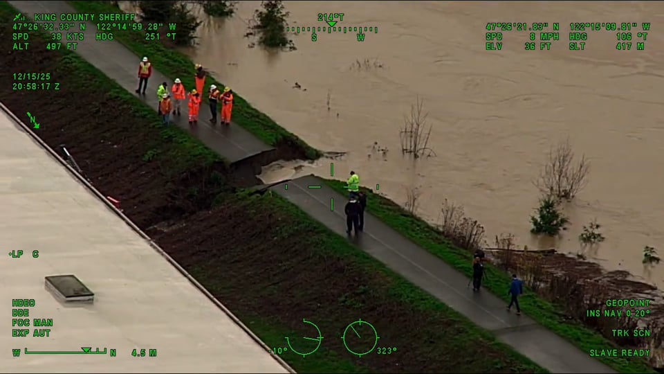 King County Emergency -Video of Desimone Levee breach in Tukwila