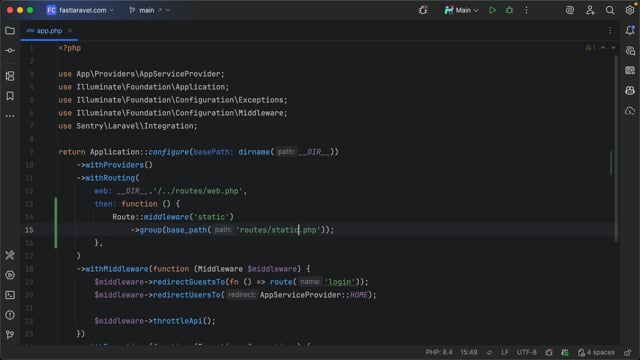 Frame from Separate middleware group
