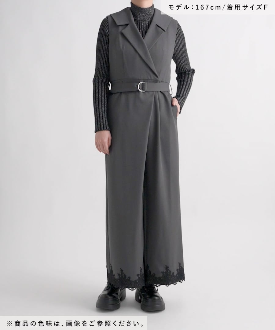 WEB先行予約 CEREMONY SET UP対応 LADIES】レースデザインジャンプ