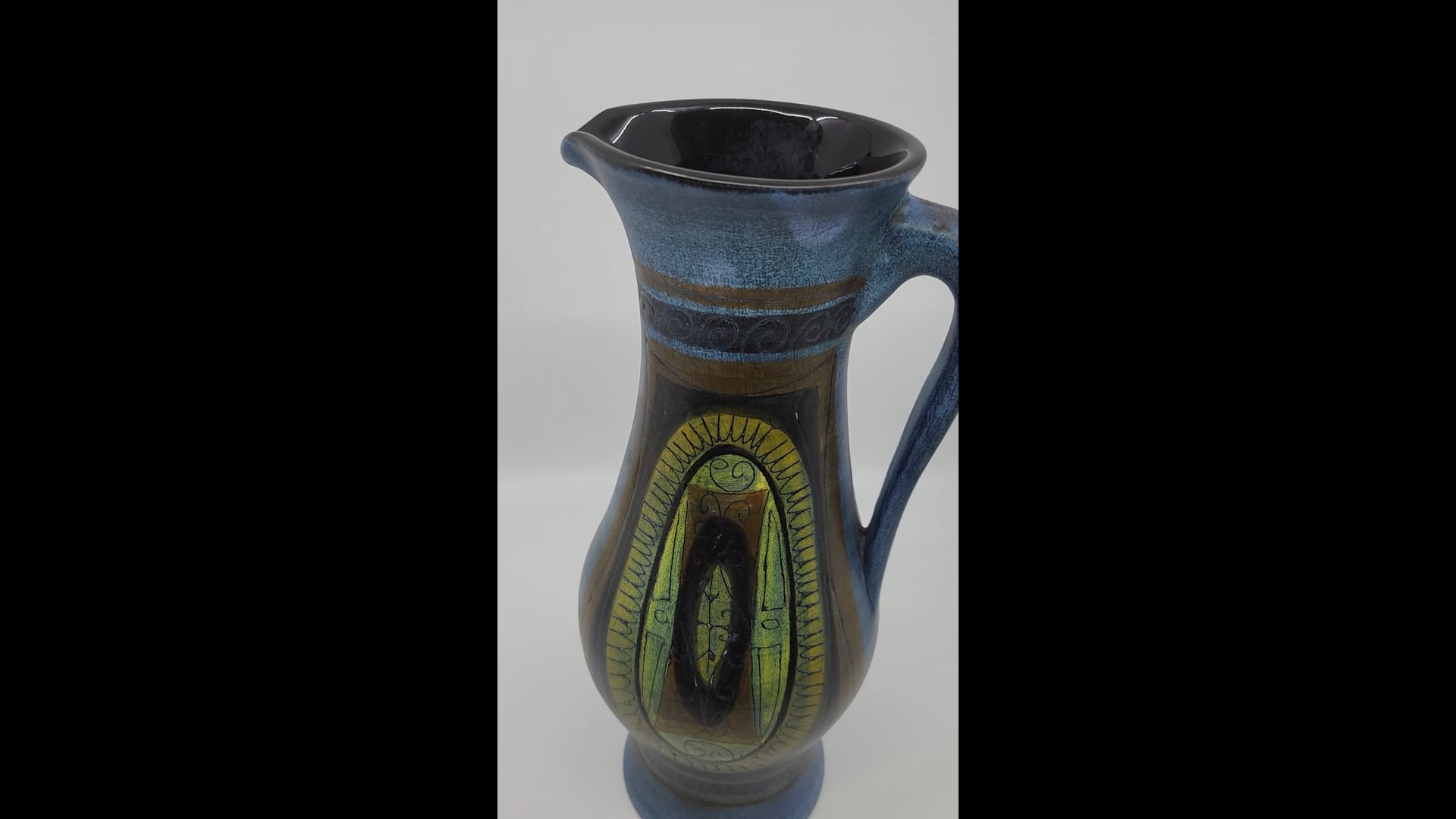 Ceramic Vase by Jean De Lespinasse, Blue, Vintage Design, France