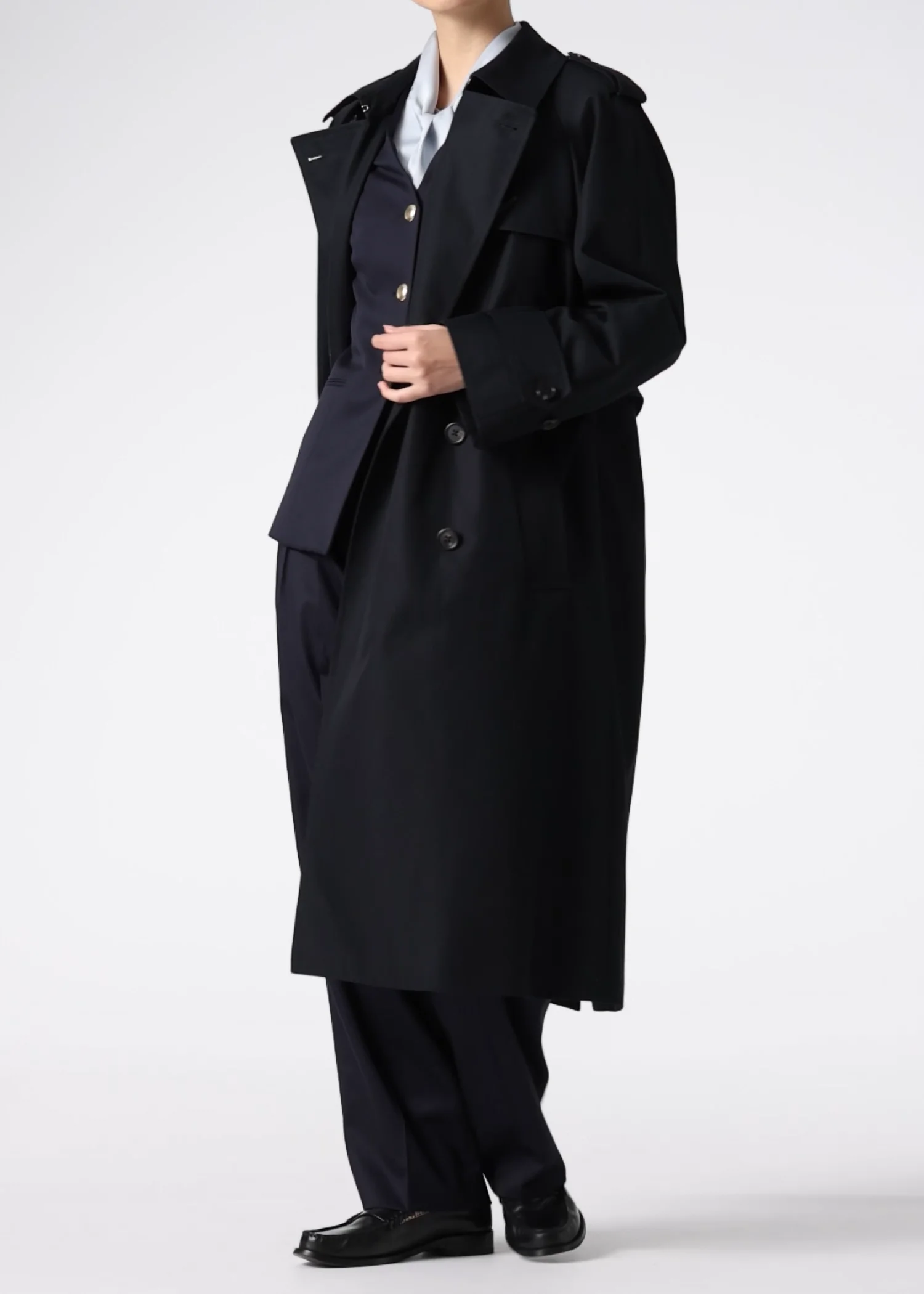 ウィメンズ リラックス トレンチコート（ネイビー） ｜ポール・スミス